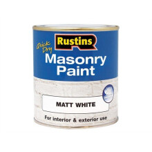 Rustins MASPW500 Quick Dry Masonry Paint White 500ml
