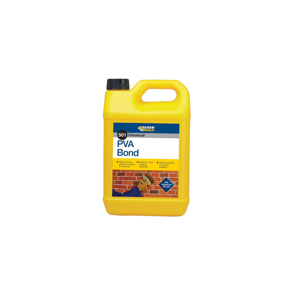 Everbuild 501 PVA Bond Multi Purpose Bonding Agent And Admix 5 Litre