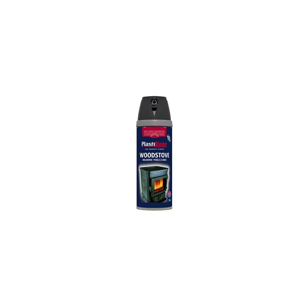 Plasti-Kote PKT26030 Wood Stove Twist & Spray Black 400ml
