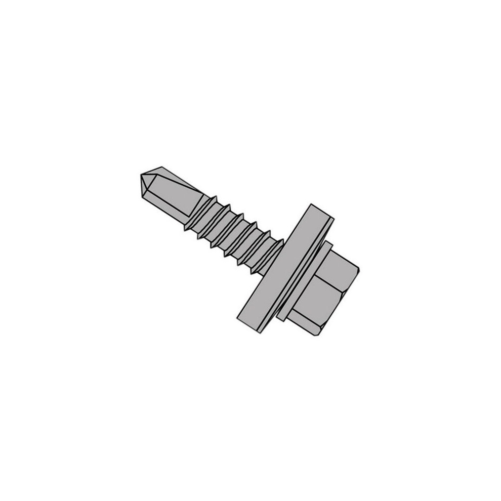 Forgefix TFHW16SD6322 TechFast Self-Drilling Stitching Hex Screw & Washer No.1 Tip 6.3 X 22mm Box 100