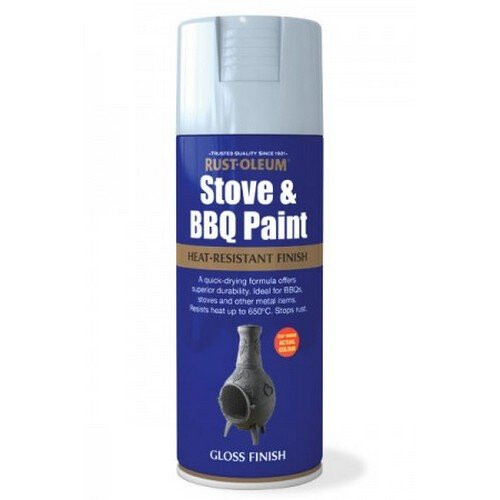Rust-Oleum Rust-Oleum AE0020002E8 Stove and BBQ Silver Matt Heat Resistant Spray Paint 400ml