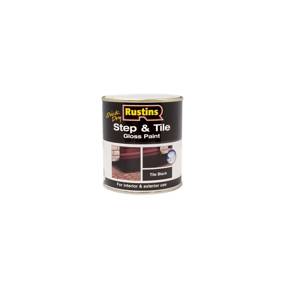 Rustins STBLW1000 Quick Dry Step & Tile Paint Black 1 Litre