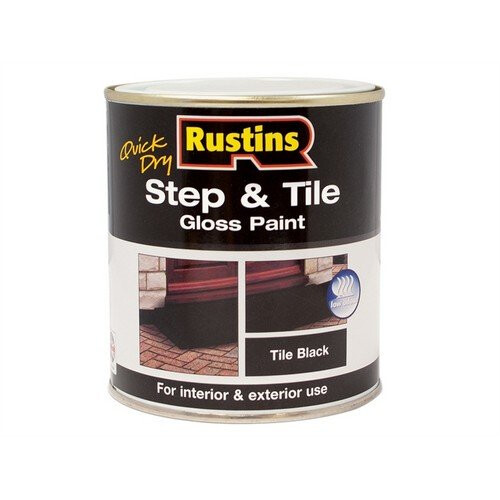 Rustins Rustins STBLW250 Quick Dry Step & Tile Paint Black 250ml