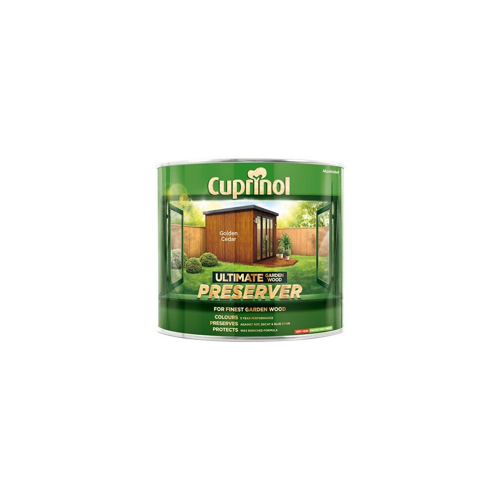 Cuprinol Ultimate Garden Wood Preserver Golden Cedar 1L - UV Colour Protection Up to 5 Years, Deep-Penetrating Formula CUPGWPREGC1L