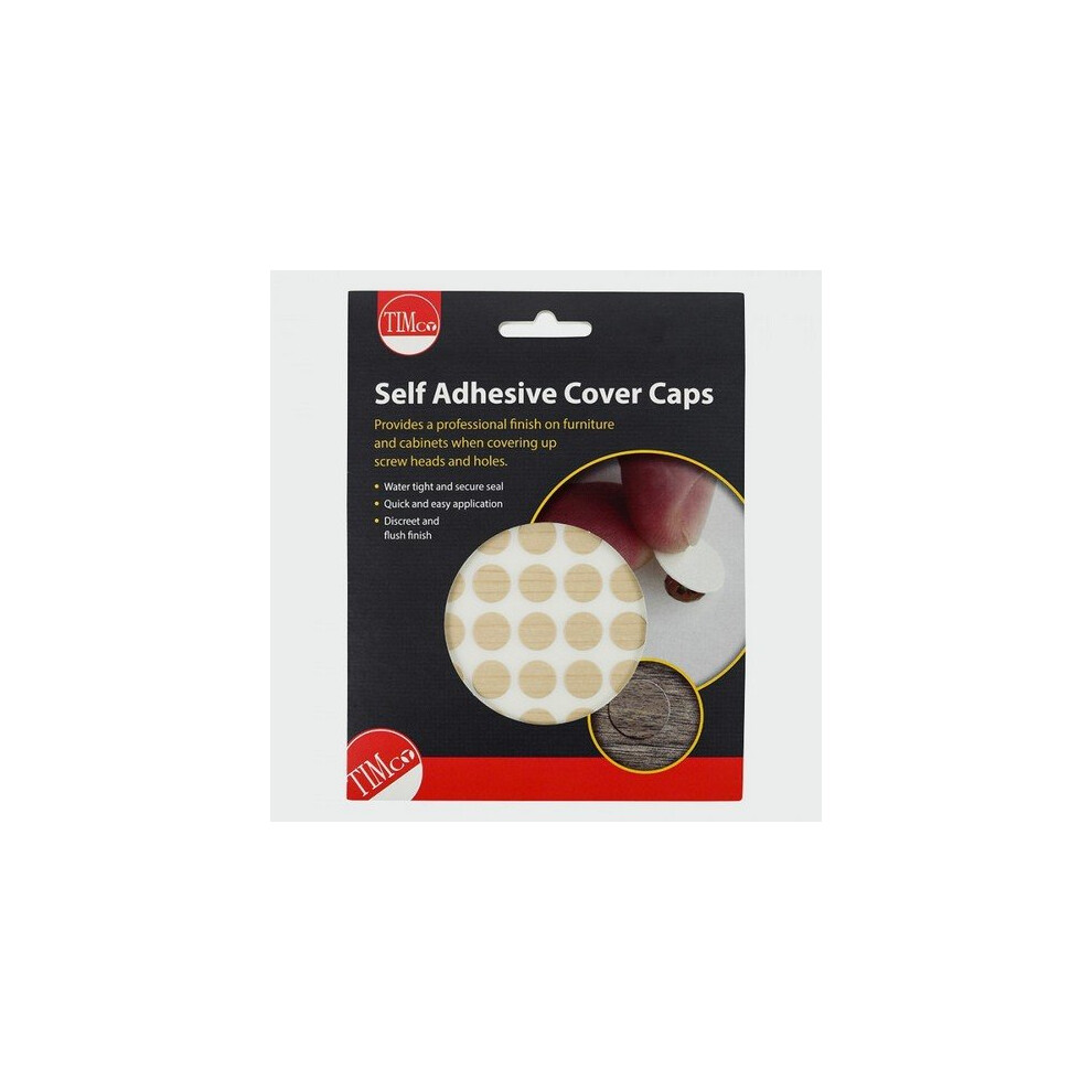 TIMco COVERMA13 Adhesive Caps Maple 13mm Pack of 112