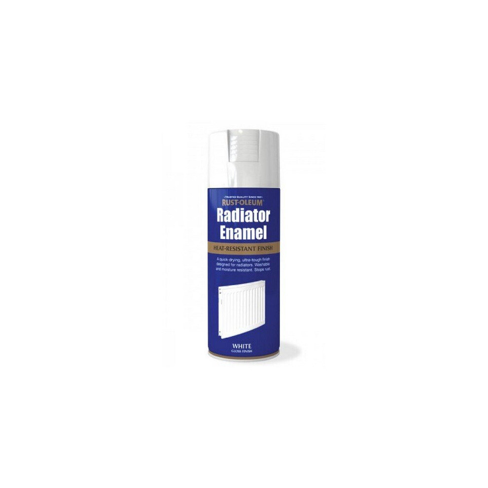 Rust-Oleum Radiator Enamel Gloss Spray Paint White 400ml - Heat-Resistant Finish, Rust Protection AE0060001E8