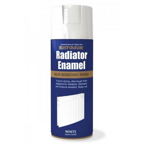 Rust-Oleum Rust-Oleum AE0060002E8 Radiator Enamel White Satin Spray Paint 400ml