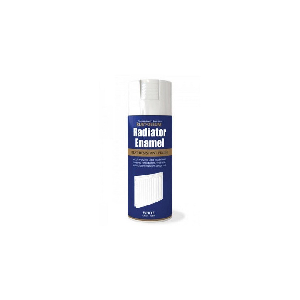 Rust-Oleum AE0060002E8 Radiator Enamel White Satin Spray Paint 400ml