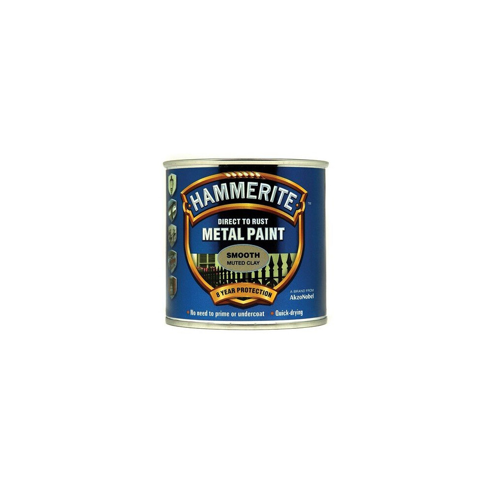 Hammerite SFMC250 Direct to Rust Smooth Finish Metal Paint Muted Clay 250ml