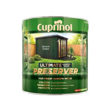Cuprinol Ultimate Garden Wood Preserver Spruce Green 4 Litre (CUPGWPRESG4L) - UV Colour Protection & Deep Wood Penetration