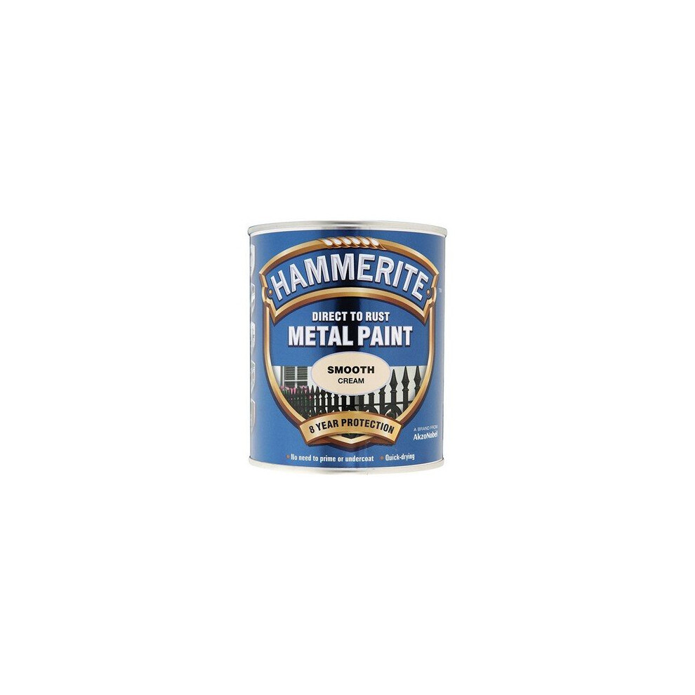 Hammerite SFCR750 Direct to Rust Smooth Finish Metal Paint Cream 750ml