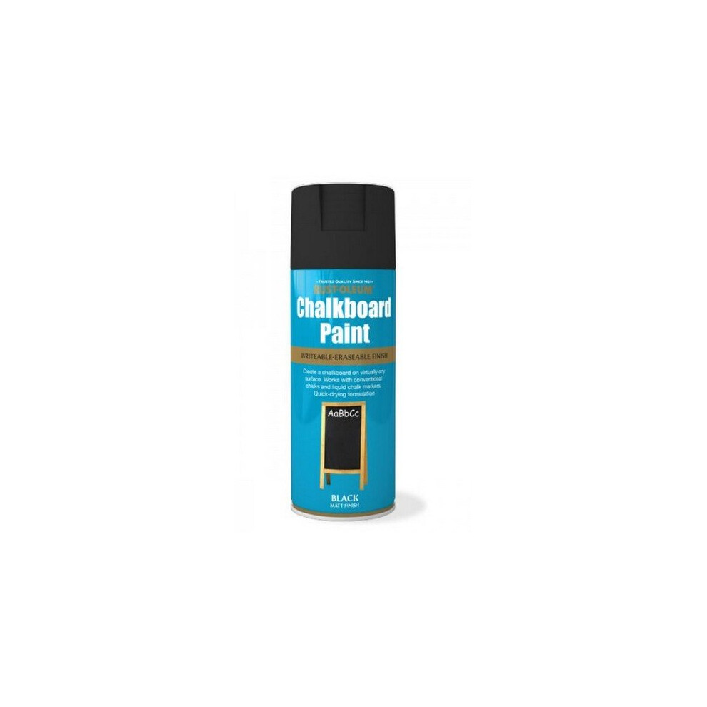 Rust-Oleum AE0100001E8 Chalkboard Black Matt Spray Paint 400ml