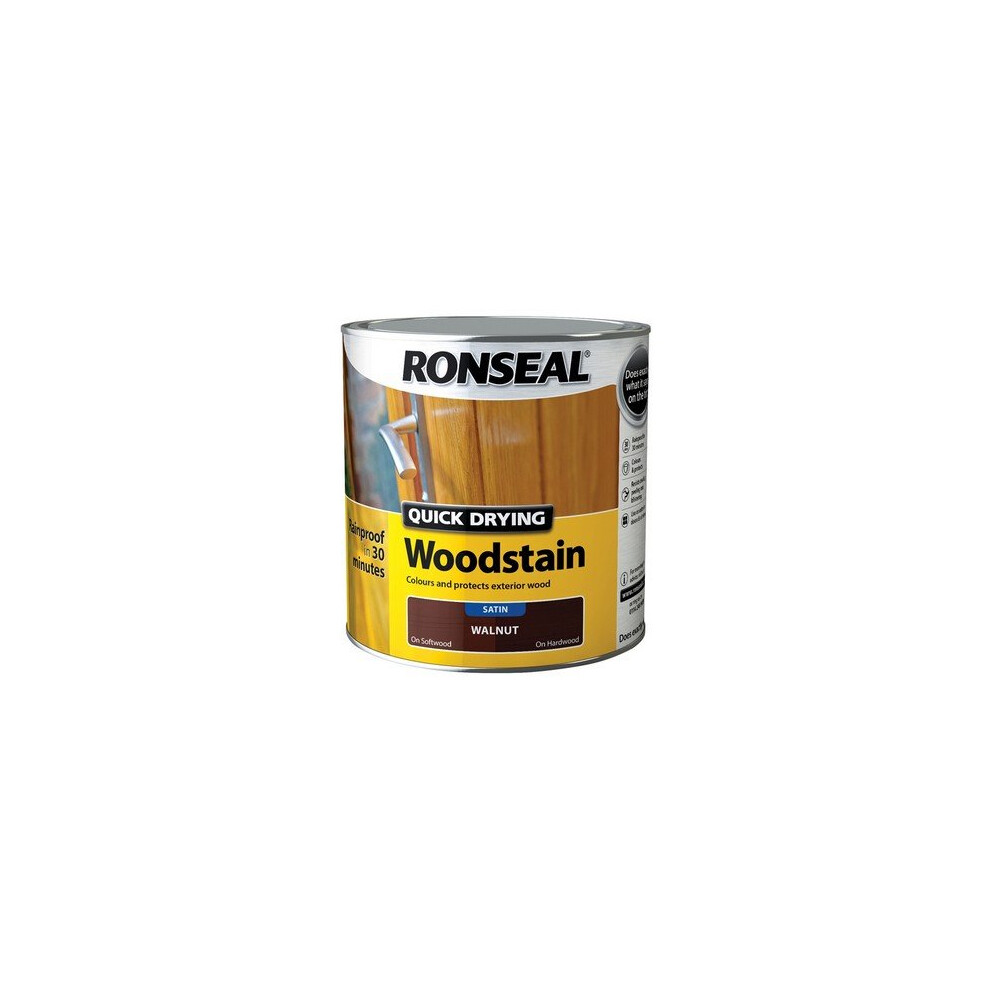 Ronseal 30942 Quick Drying WoodstainSatin Walnut 2.5 Litre