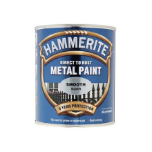 Hammerite Direct to Rust Smooth Finish Metal Paint Silver 250ml HMMSFSI250