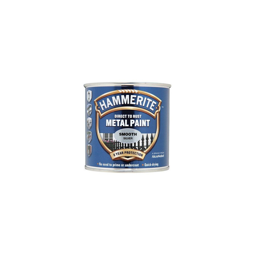 Hammerite SFS750 Direct to Rust Smooth Finish Metal Paint Silver 750ml