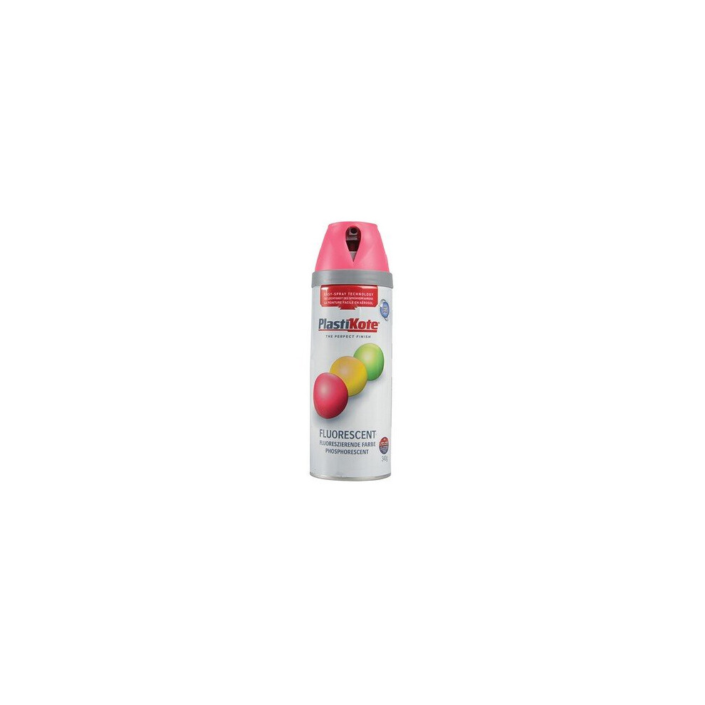Plasti-Kote PKT1900 Twist & Spray Fluorescent Pink 400ml