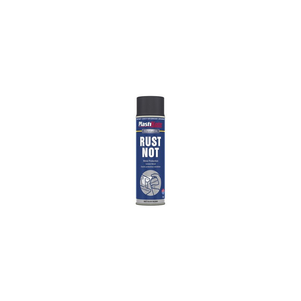 Plasti-Kote PKT784 Rust Not Spray Matt Black 500ml