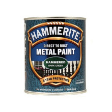Hammerite HFDG750 Direct to Rust Hammered Finish Metal Paint Dark Green 750ml