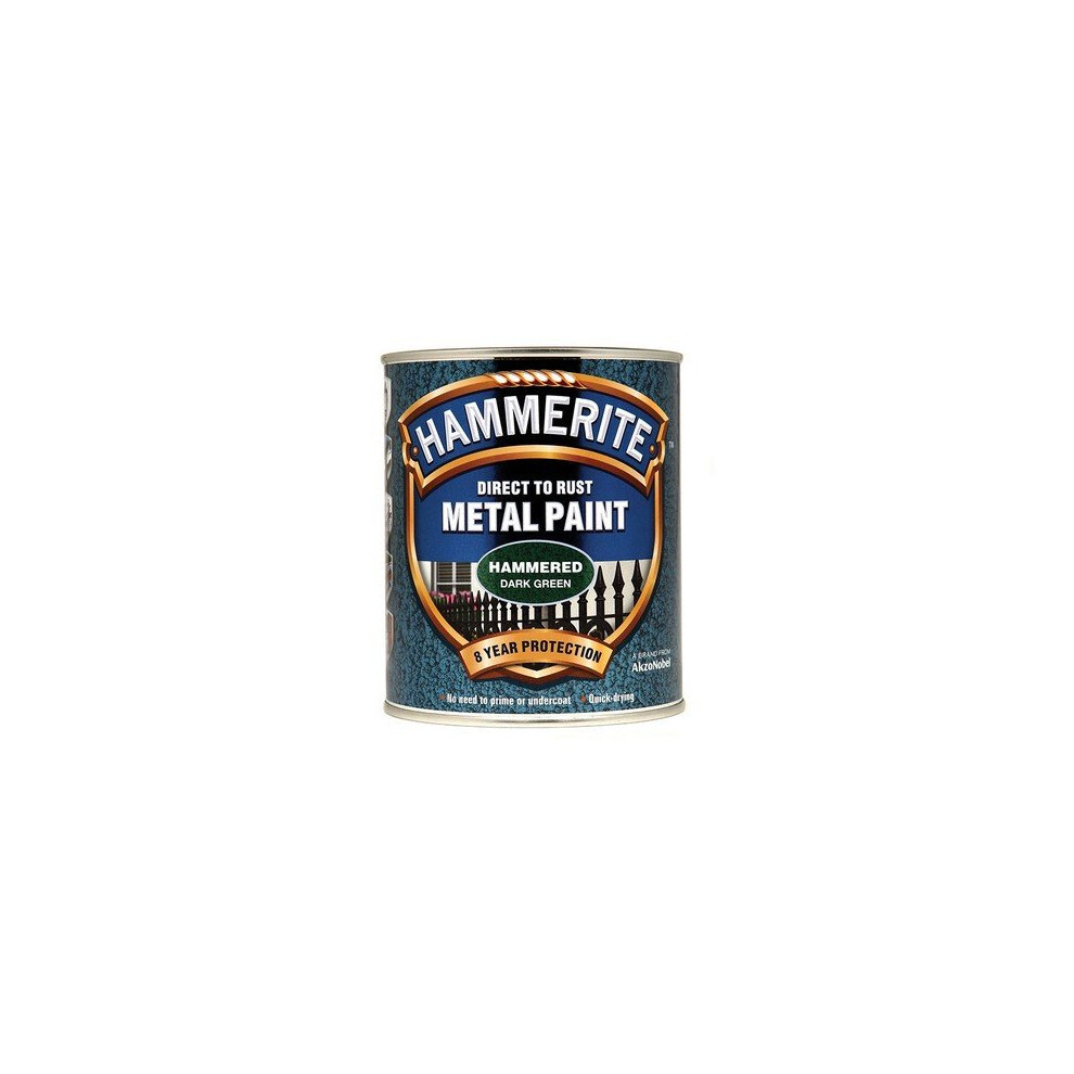Hammerite HFDG750 Direct to Rust Hammered Finish Metal Paint Dark Green 750ml