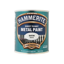 Hammerite SATW750 Direct to Rust Satin Finish Metal Paint White 750ml