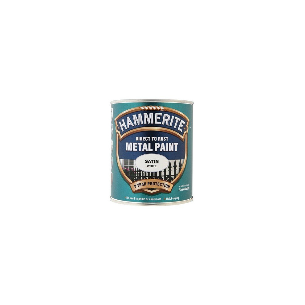 Hammerite SATW750 Direct to Rust Satin Finish Metal Paint White 750ml