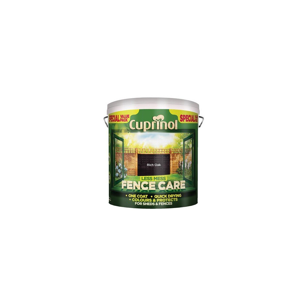 Cuprinol 5194070 Less Mess Fence Care Rich Oak 6 Litre