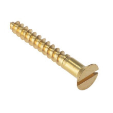 Forge CSK18BR Wood Screw Slotted CSK Solid Brass 1in x 8 Box of 200