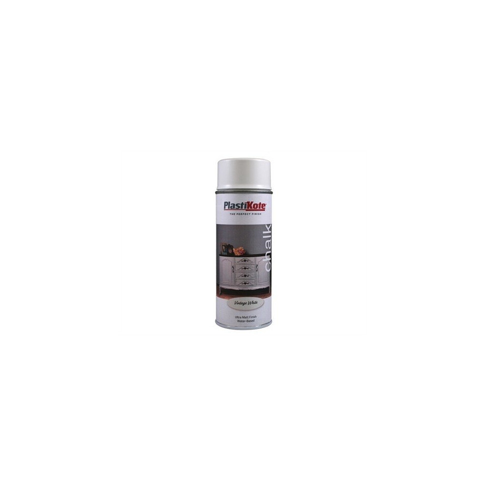 Plasti-kote PKT27100 Chalk Finish Spray Vintage White 400ml