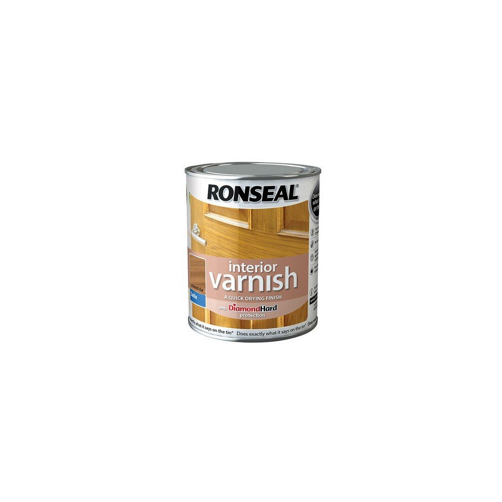 Ronseal 36823 Interior Varnish Quick Dry Satin French Oak 250ml
