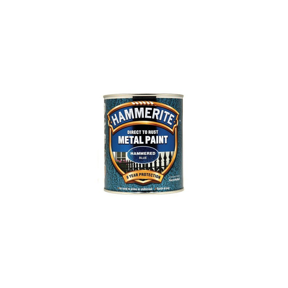 Hammerite HFB750 Direct to Rust Hammered Finish Metal Paint Blue 750ml