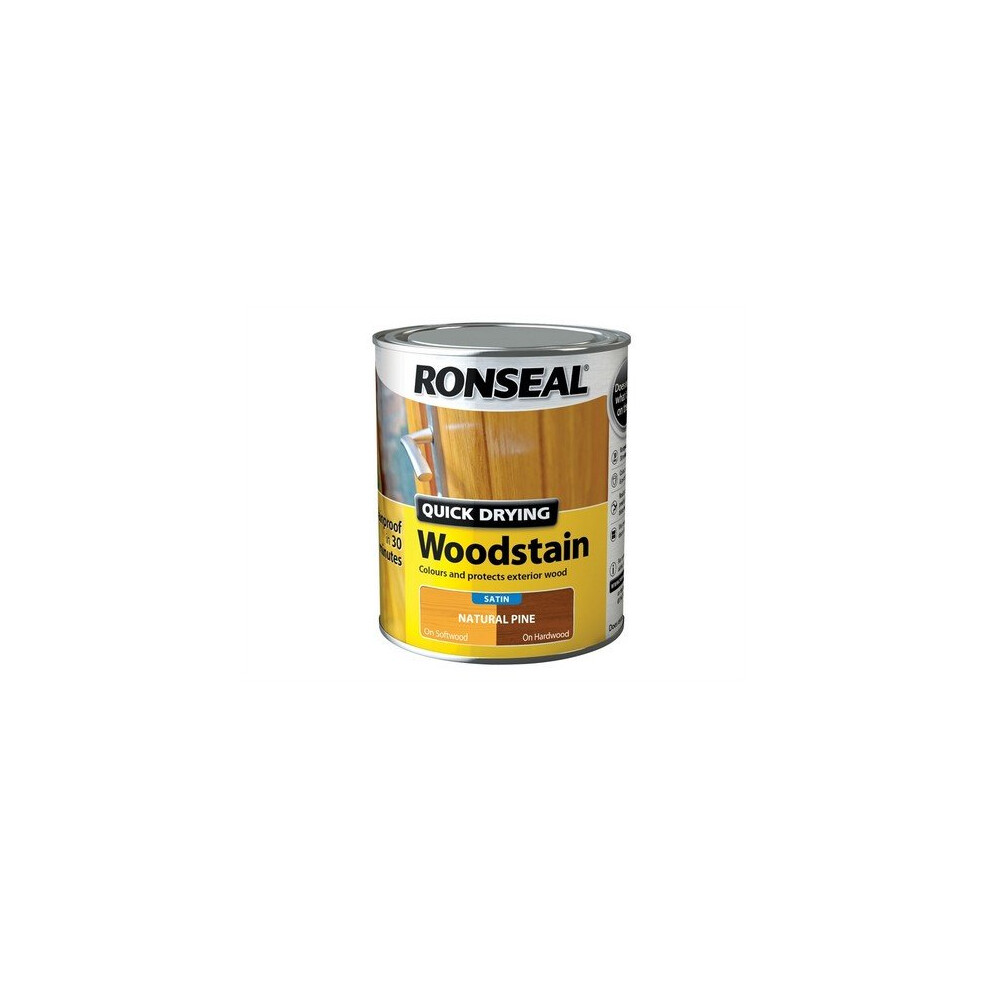 Ronseal 34572 Woodstain Quick Dry Satin Natural Pine 750ml