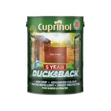 Cuprinol 5092436 Ducksback 5 Year Waterproof for Sheds & Fences Rich Cedar 5 Litre