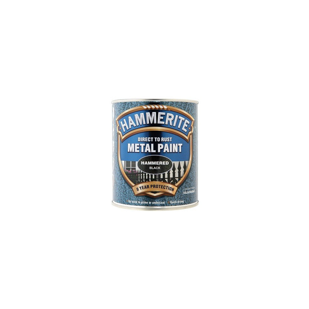 Hammerite HFBL750 Direct to Rust Hammered Finish Metal Paint Black 750ml