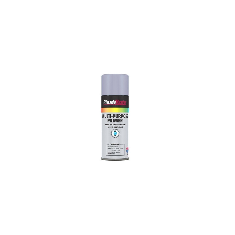 Plasti-Kote PKT60108 Multi Purpose Enamel Spray Paint Grey Primer 400ml
