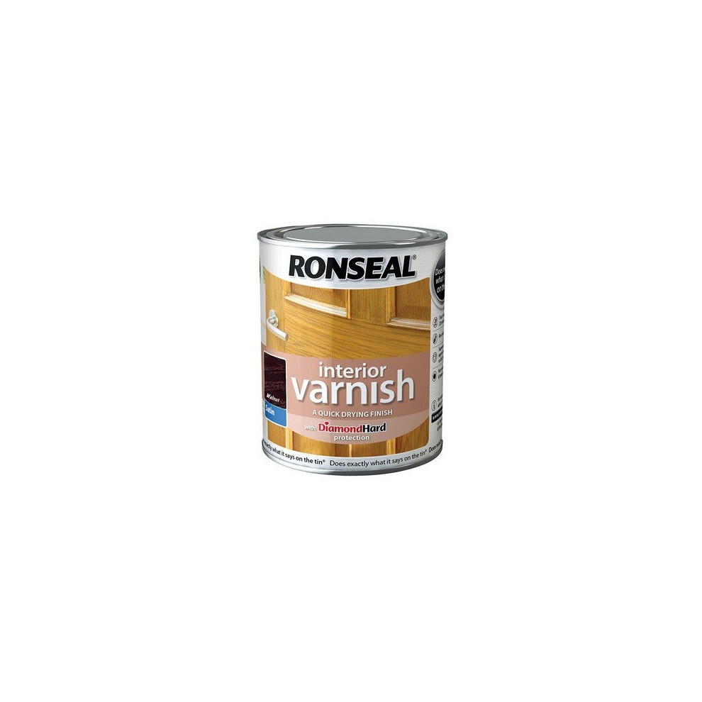 Ronseal 36829 Interior Varnish Quick Dry Satin Walnut 250ml