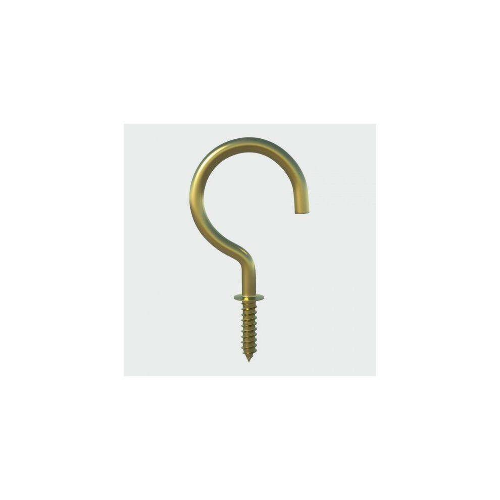 TIMco 25SHBP Round Cup Hook Electro Brass 25mm Bag of 10