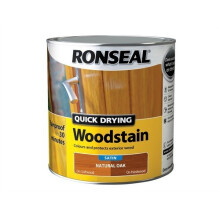Ronseal 36947 Woodstain Quick Dry Satin Natural Oak 2.5 Litre