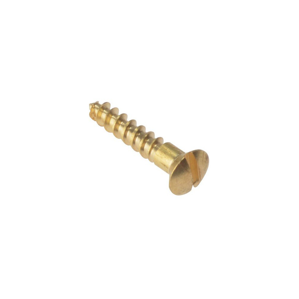 Forge RAH346BR Wood Screw Slotted Raised Head ST Solid Brass 3 / 4in X 6 Box Of 200