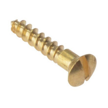 Forge RAH586BR Wood Screw Slotted Raised Head ST Solid Brass 5 / 8in x 6 Box of 200