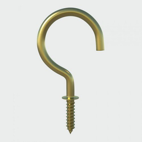 TIMco TIMco 38SHBP Round Cup Hook Electro Brass 38mm Bag of 5