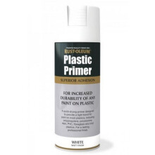 Rust-Oleum AE0030003E8 Plastic Primer Matt White Spray Paint 400ml