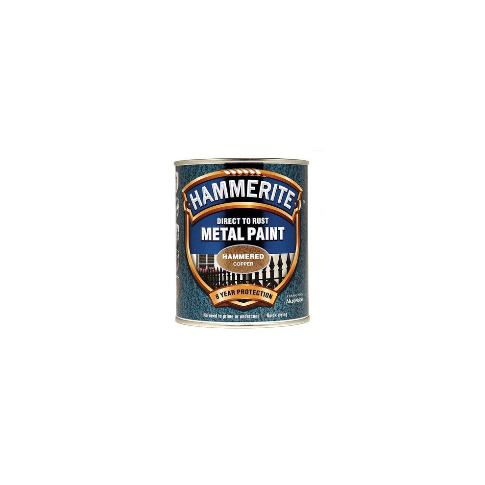 Hammerite HFCO750 Direct to Rust Hammered Finish Metal Paint Copper 750ml