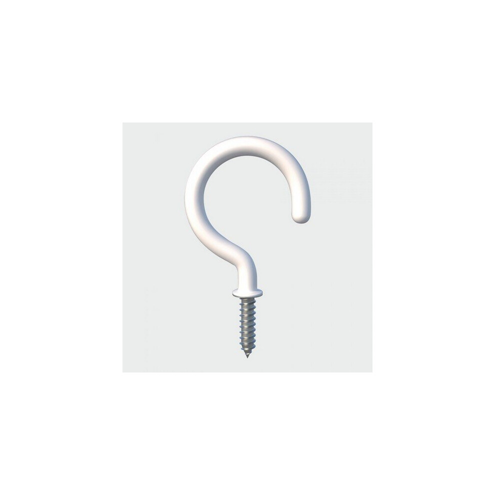 TIMco 38SHWP Round Cup Hook White 38mm Bag of 4