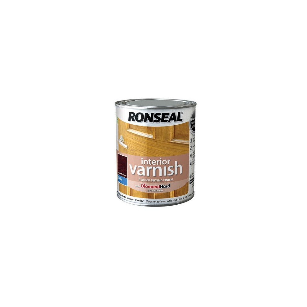 Ronseal 36840 Interior Varnish Quick Dry Satin Deep Mahogany 750ml