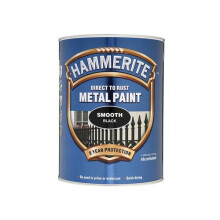 Hammerite SFB5L Direct to Rust Smooth Finish Metal Paint Black 5 Litre