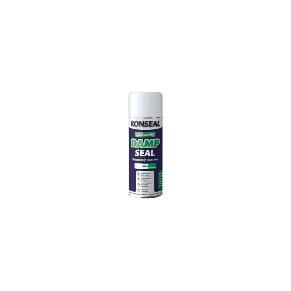 Ronseal 36959 Quick Dry Damp Seal Aerosol White 400ml