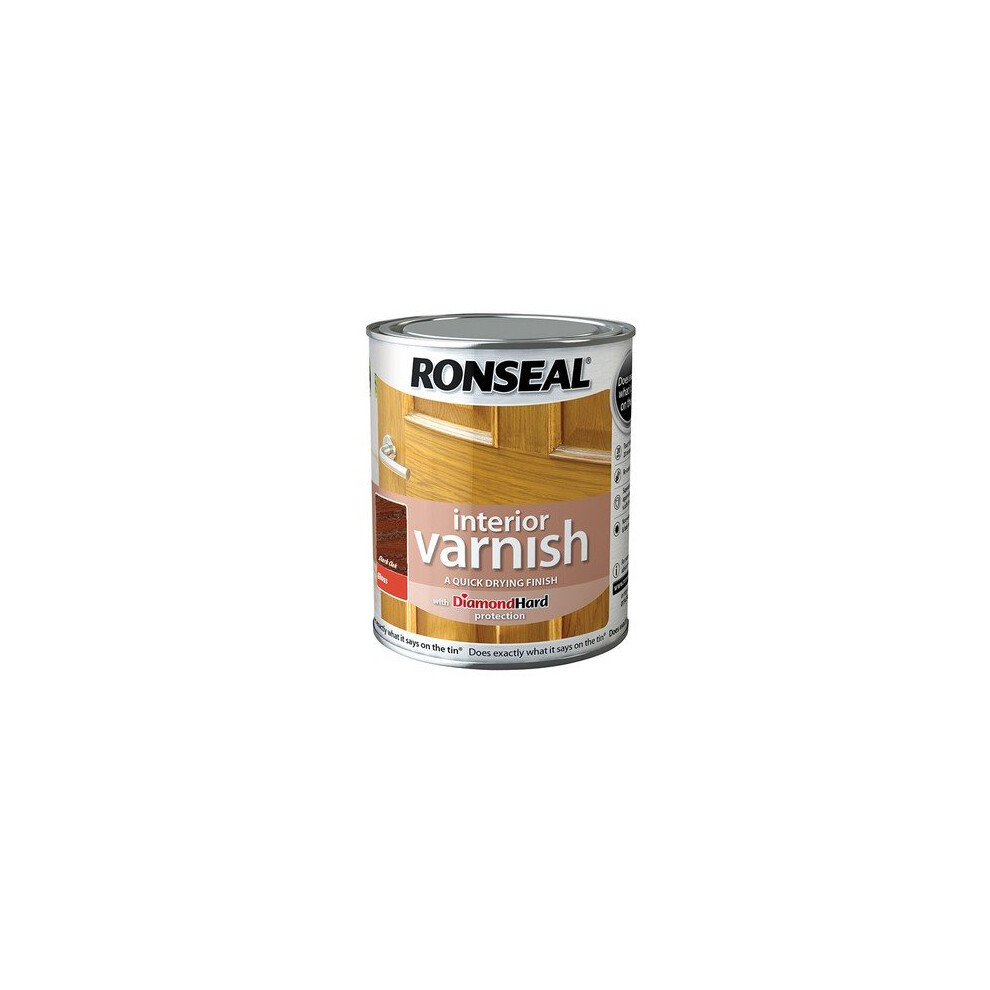 Ronseal 36844 Interior Varnish Quick Dry Gloss Dark Oak 250ml