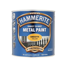 Hammerite SFY25L Direct to Rust Smooth Finish Metal Paint Yellow 2.5 Litre