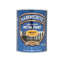 Hammerite SFY5L Direct to Rust Smooth Finish Metal Paint Yellow 5 Litre