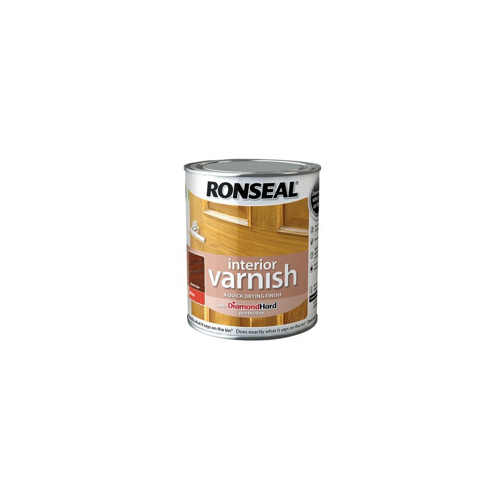 Ronseal 36850 Interior Varnish Quick Dry Gloss Dark Oak 750ml